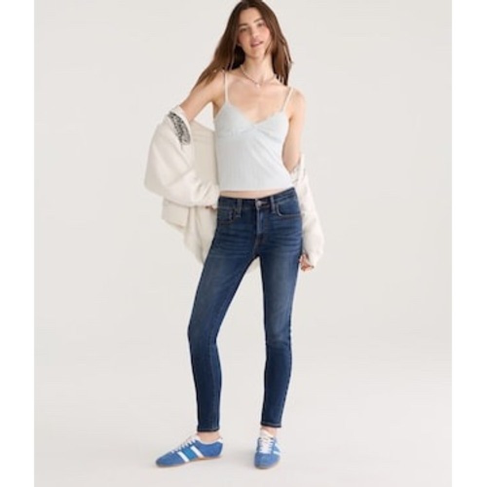 Aeropostale High Rise Jegging Skinny Jeans 000 Regular Dark Wash